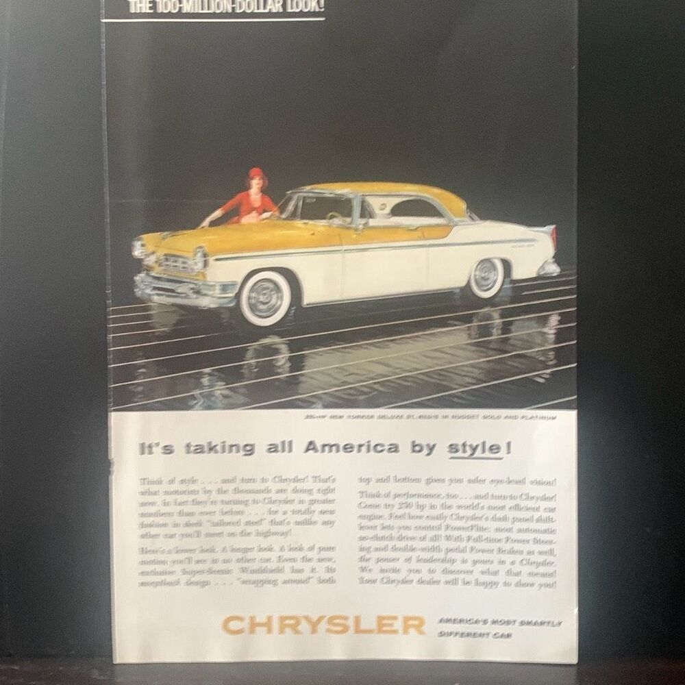 Vintage 1955 Chrysler  New Yorker Deluxe Ad Advertisement